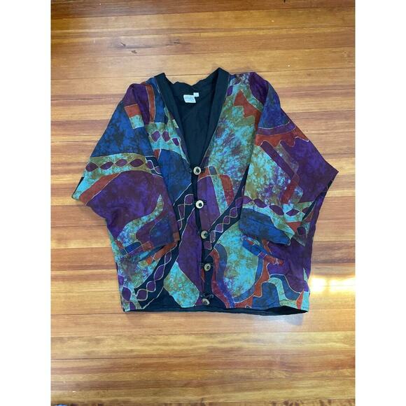Vintage Legends by Sunisha Women's Medium Japanese style multicolor cardigan - Picture 1 of 8